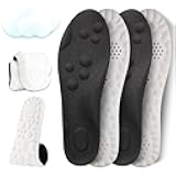 2 Pairs 4D Cloud Insoles for Men, Massage Cushion Insole for Foot & Joint Support Comfortable Shoe Steppers Insoles Sole Inserts Memory Foam Insoles for Women/Men (US M 7.5-10.5) - Black VI122