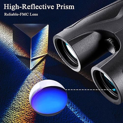 Miniatura 5 de MaGiLL 10x42 Binoculars for Adults, Waterproof Binoculars, Professional Bird Watching Binoculars Travel Star Watching Hunting Concerts Sports