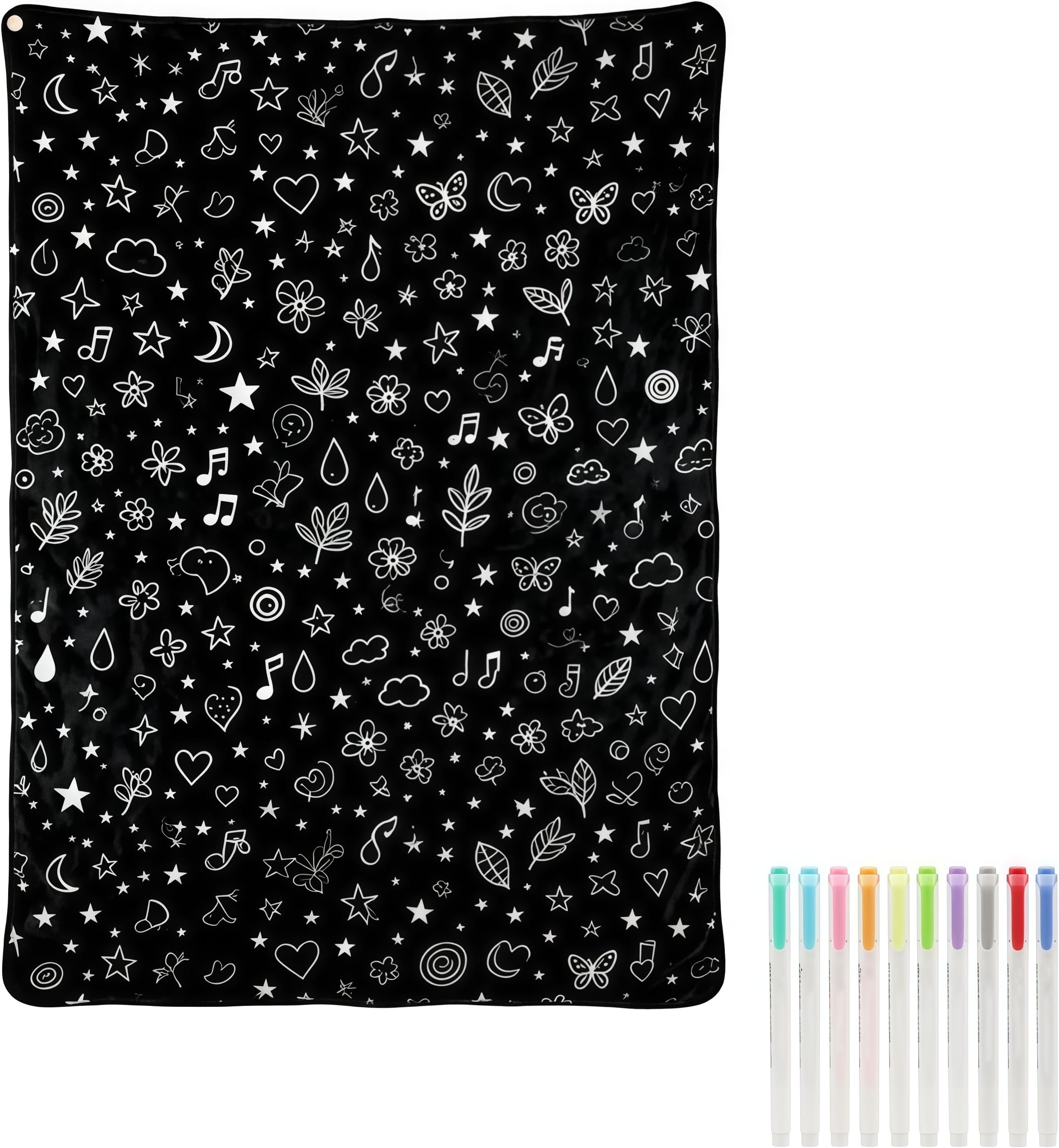 DIY Coloring Blanket for Adults, Color Your Own Blanket with 12 Markers, Washable Cozy Velvet Kit for Everyday Use Home Decor, Adds a Unique Touch to Living Rooms Spaces 50x55 Inch (Pattern 13)
