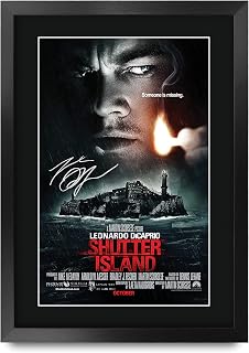 HWC Trading Shutter Island Movie Poster Leo DiCaprio Signed 16 x 12 inch Framed Gift Printed Autograph Film Print Photo Picture Display - 16" x 12" Framed