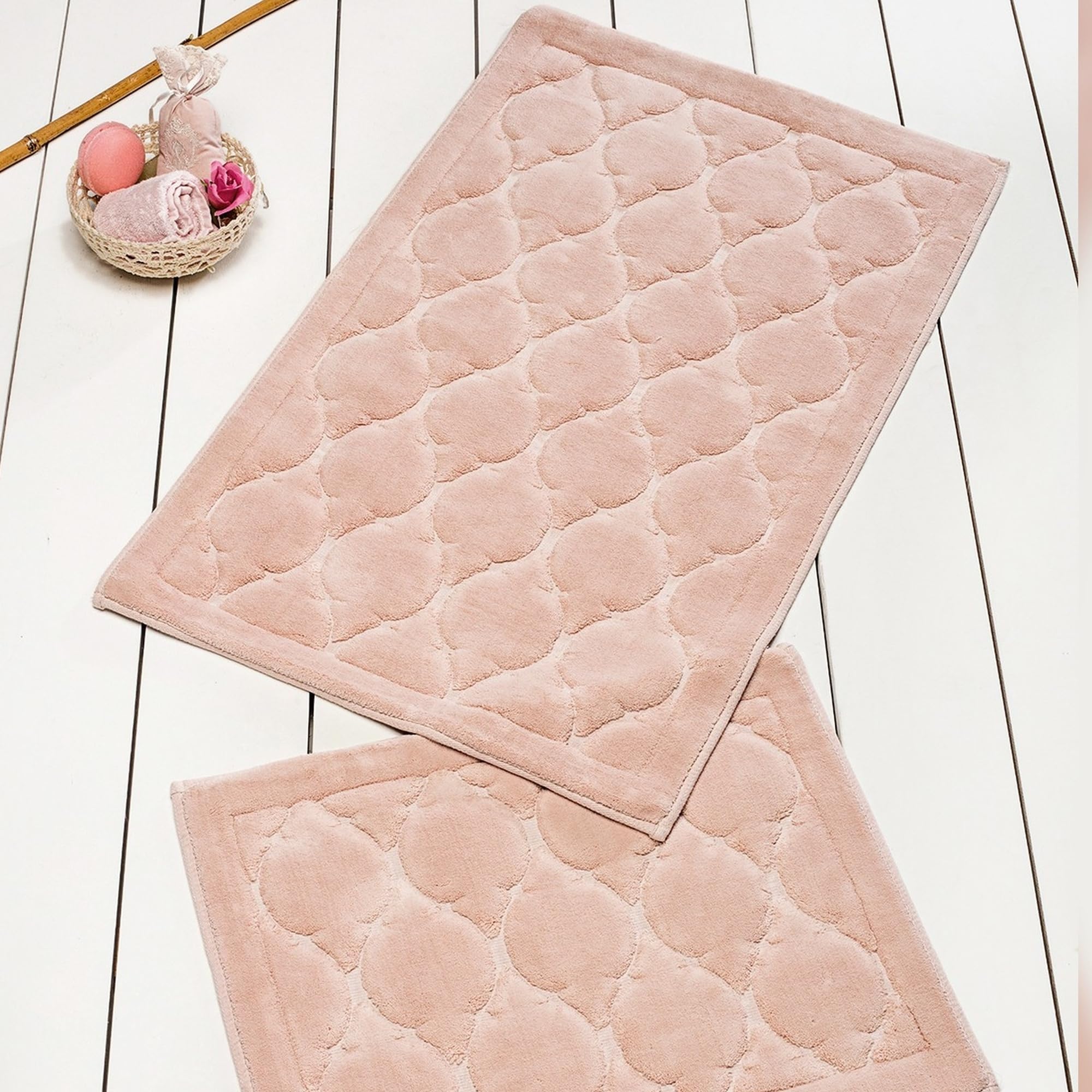 Ensemble de tapis de bain (2 pièces) saumon