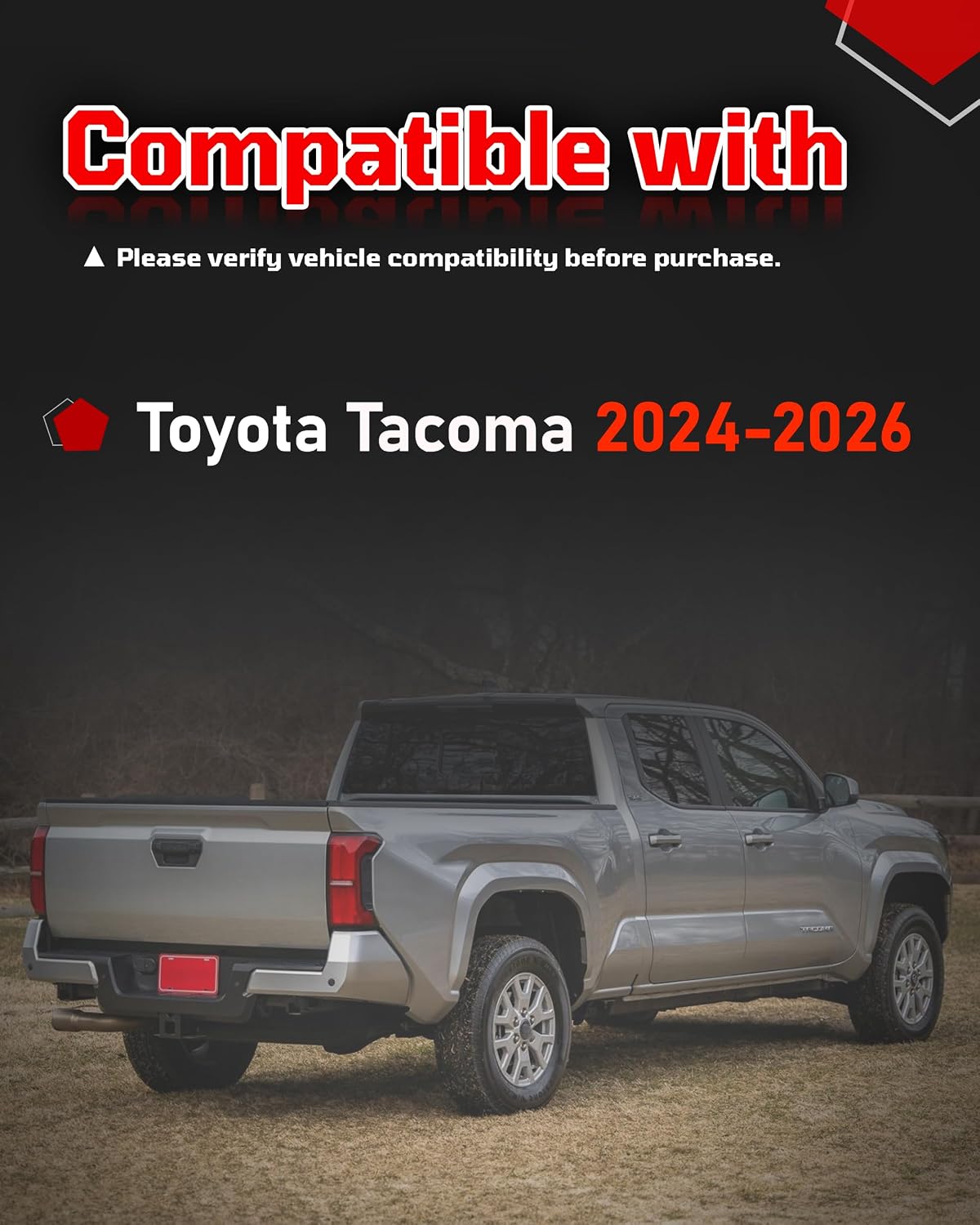 PT989-35245-03 Rear Tow Hooks Set Compatible with Toyota Tacoma 2024-2026