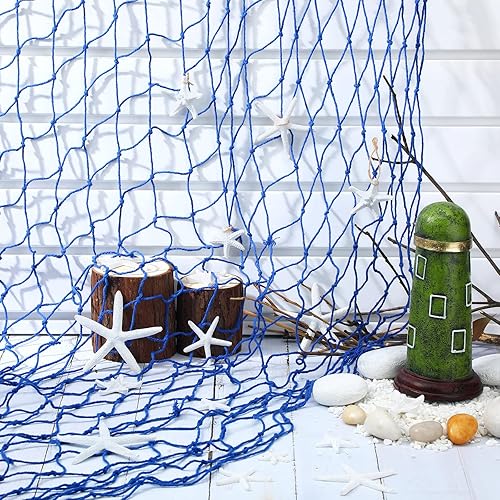Miniatura 4 de Juego de adornos de 21 piezas de estrellas de mar, decoración de pared de mar, red de mar, decoración náutica para manualidades, playa, boda, fiesta