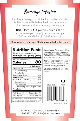 Miniatura 7 de Amoretti - Mezcla de bebida de infusión de bebida de té helado y potenciador de agua con bomba para saborizar cócteles, aguas, té y otras bebidas,