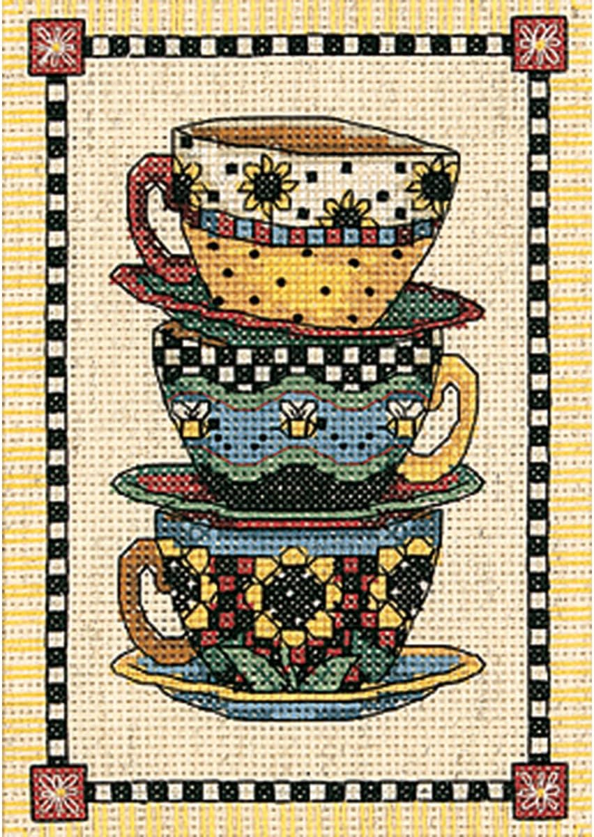 Dimensions Needlecrafts Counted Cross Stitch, Stacked Cups