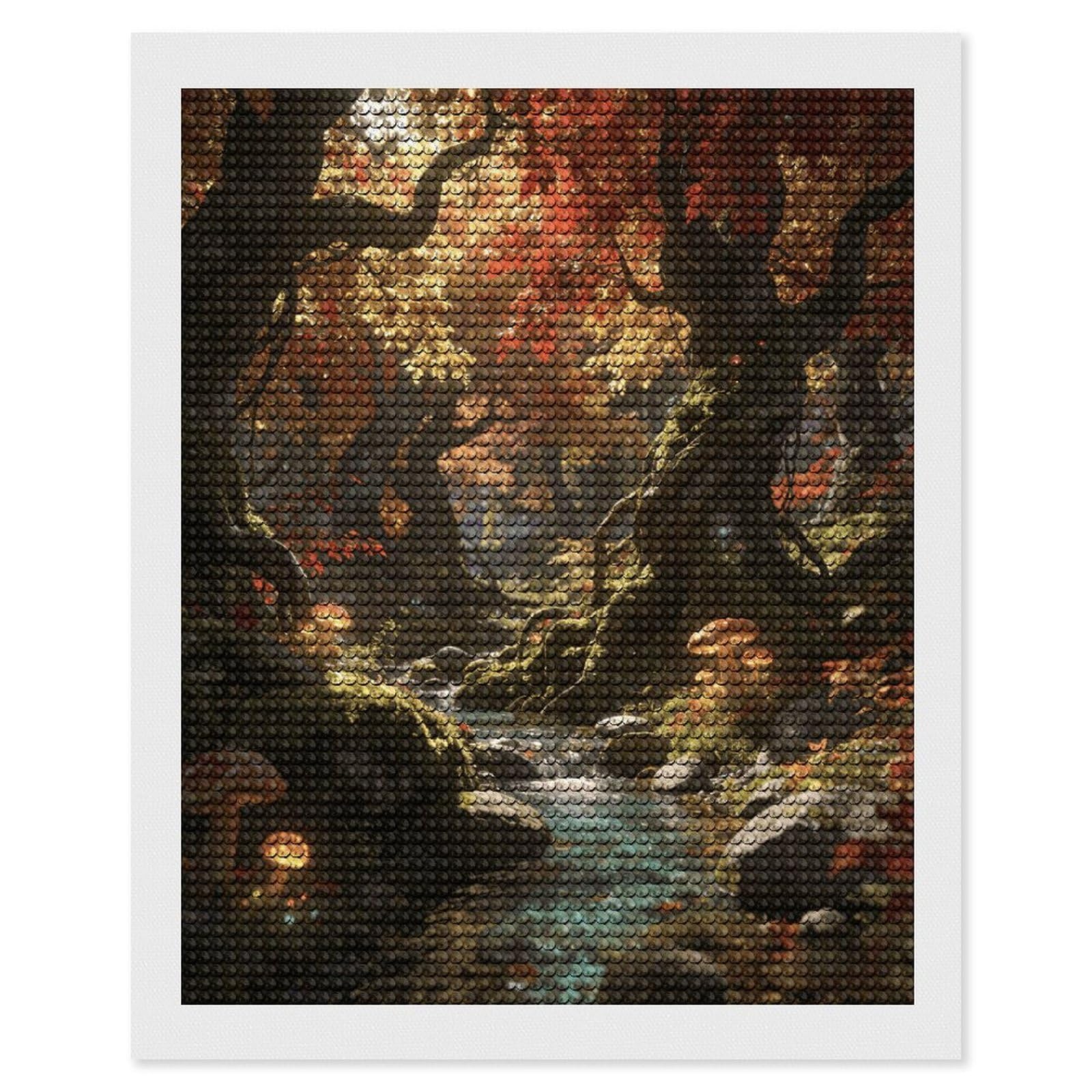 FekiLoot Autumn Forest Valley Diamond Painting Kits for Beginners DIY Diamond Art Kits for Adults Full Drill Round Diamond Dot Gem Art Painting Fun DIY Crafts for Home Kitchen Wall Decor Gift 16"x20"