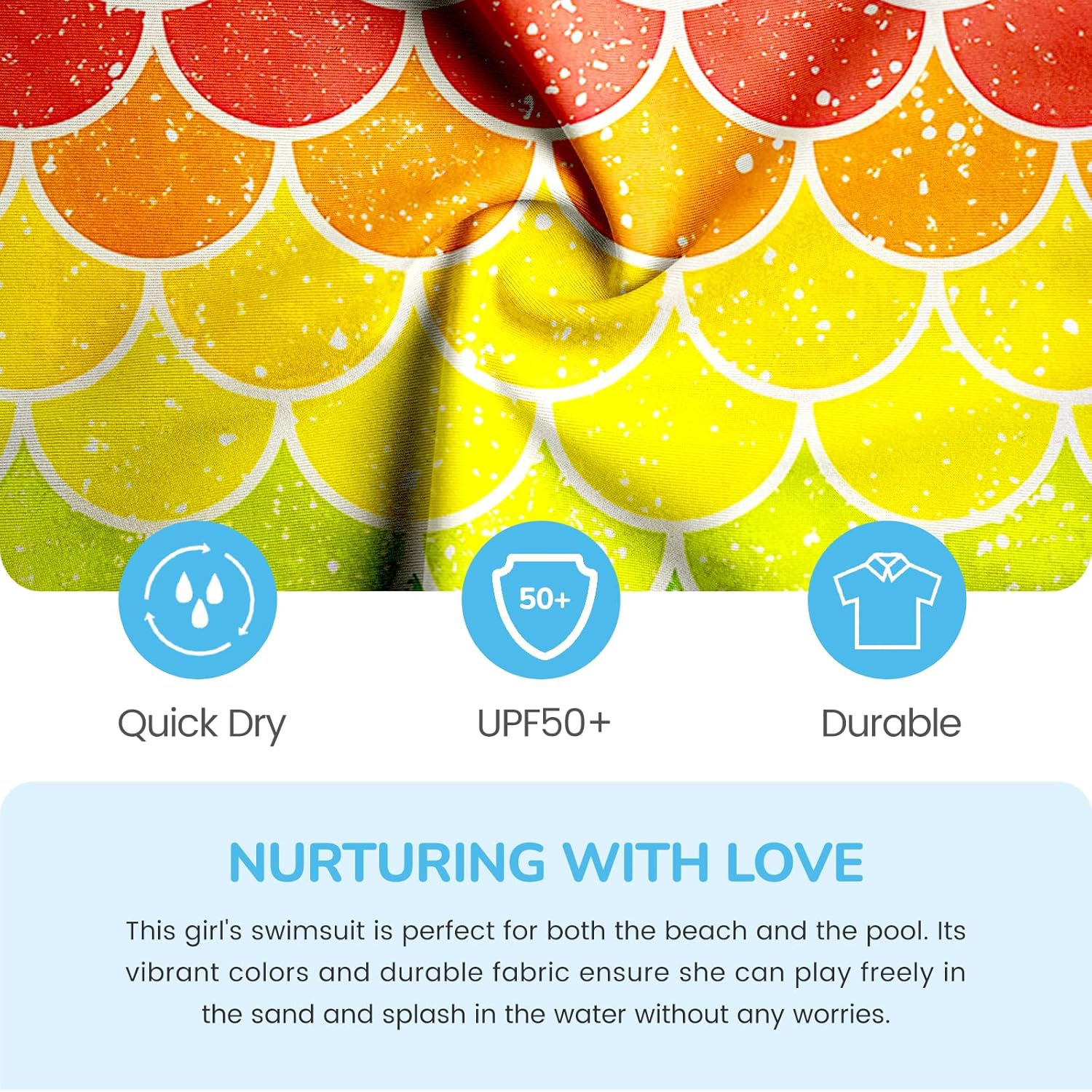 LQSZ Girls Rash Guard Sets Long Sleeves Swimsuit 3 Pieces Tankini Bathing Suit Swimwear for Girls 3-12 Years - Image 3