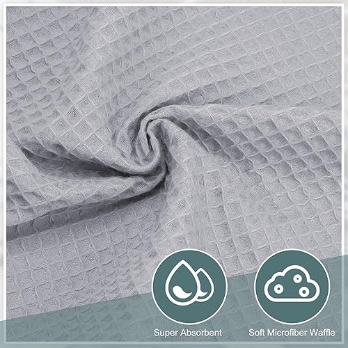Miniatura 3 de Newwiee 2 toallas de baño para hombre, para ducha, sauna, de 59 x 24 pulgadas, de microfibra ajustable de punto gofre, de absorción rápida, toalla