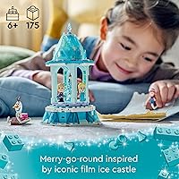 Vista 5 de LEGO Disney Frozen Anna and Elsa's Magical Carousel 43218 Ice Palace - Juego de juguetes de construcción con la princesa Disney Elsa, Anna y Olaf