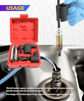 SCUARI 5PCS O2 Sensor Socket,Car Accessories Oxygen Sensor Socket,Oxygen Sensor Extender,O2 Sensor Wrench,O2 Oxygen Sensor Socket Set for Removing and Install Oxygen Sensors