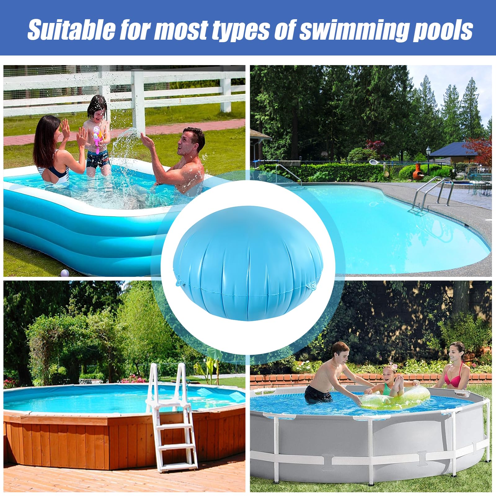 Cojín de Piscina Invierno, 4 Pies/120 CM Cojín de Aire de Piscina, Cojíns de Invierno para Piscinas, Adecuado para Proteger Piscinas Durante El Inviernos Y Las Inclemencias del Tiempo