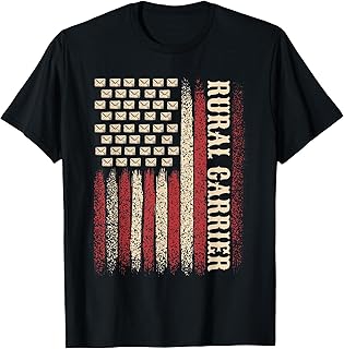 Vintage Rural Carrier USA Flag for Patriotic Mailman T-Shirt
