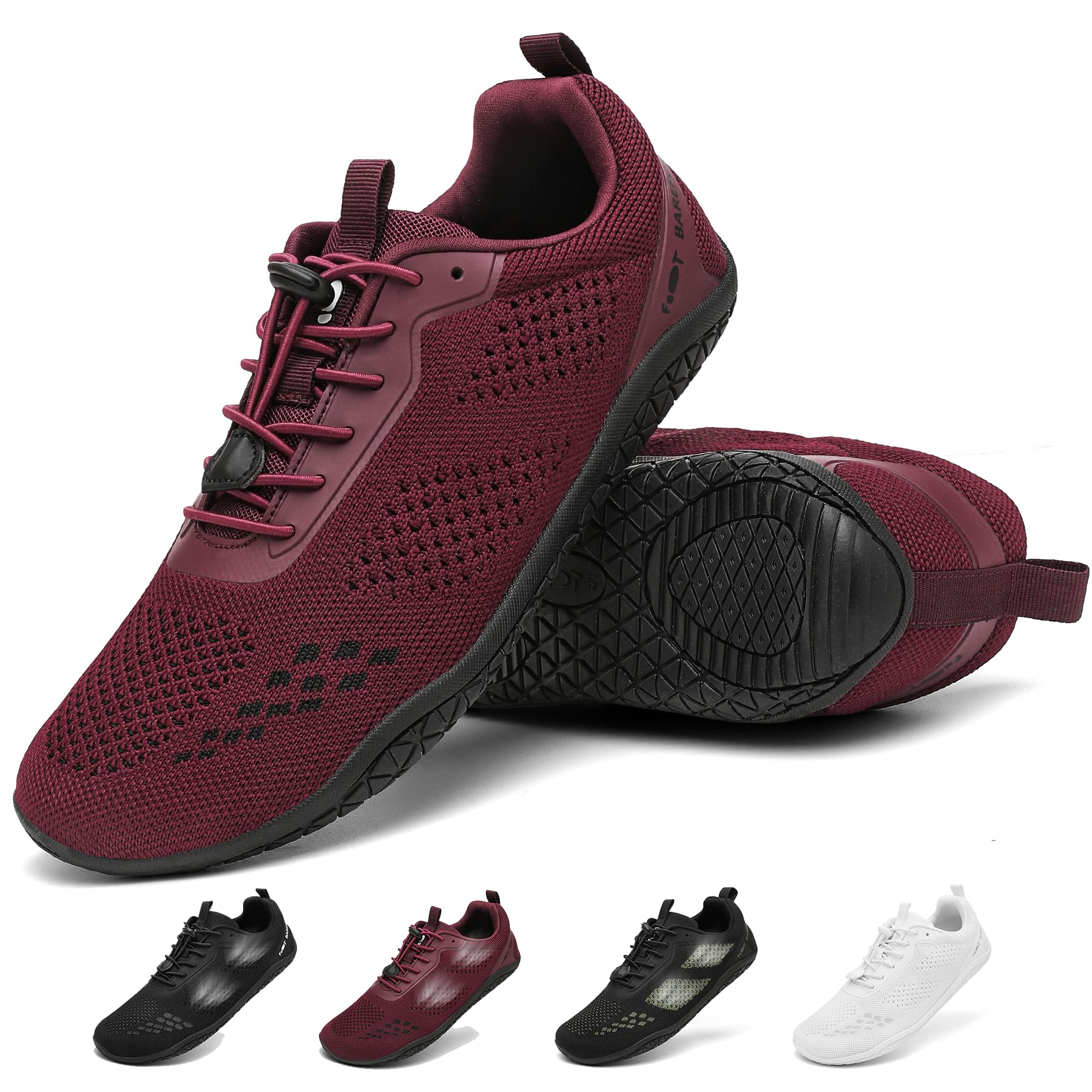 Geweo Barfußschuhe Herren Damen Sommer Atmungsaktiv Leicht Barfuss Schuhe Sneaker mit Breite Zehenbox Sportschuhe Bequeme Traillaufschuhe Zero-Drop Sohle Turnschuhe Freizeitschuhe Unisex 37-47EU