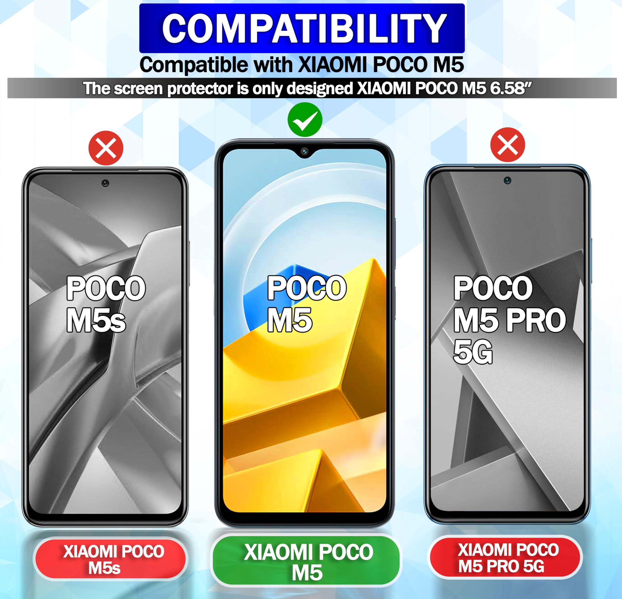 COPHONE® Pack 2 Verres Trempés Compatible Avec XIAOMI POCO M5S, Film De