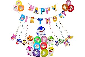 24PCS Decor Extravaganza: Elevate Your Baby Shark Party Ambiance