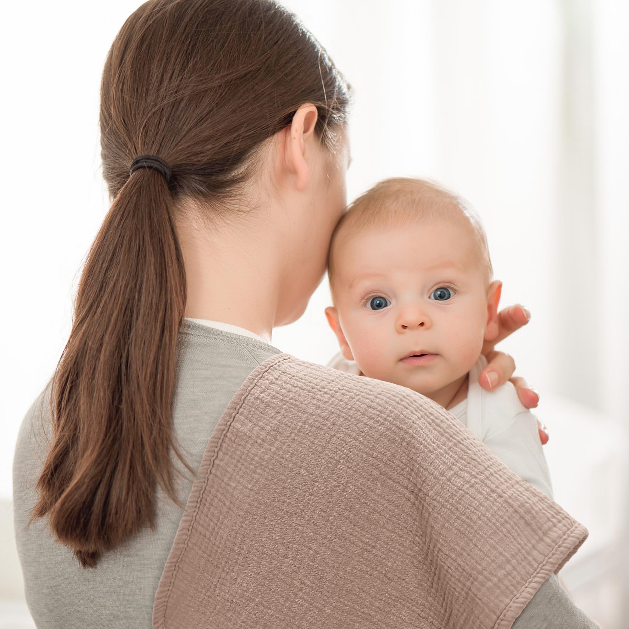 bearmoss Bambino in Mussola Per Neonati, 6 Pezzi, Set 50 X 25 Cm, Super Morbido Assorbente in Mussola A Grana Per Neonati, Unisex, Per Bambine E Ragazzi