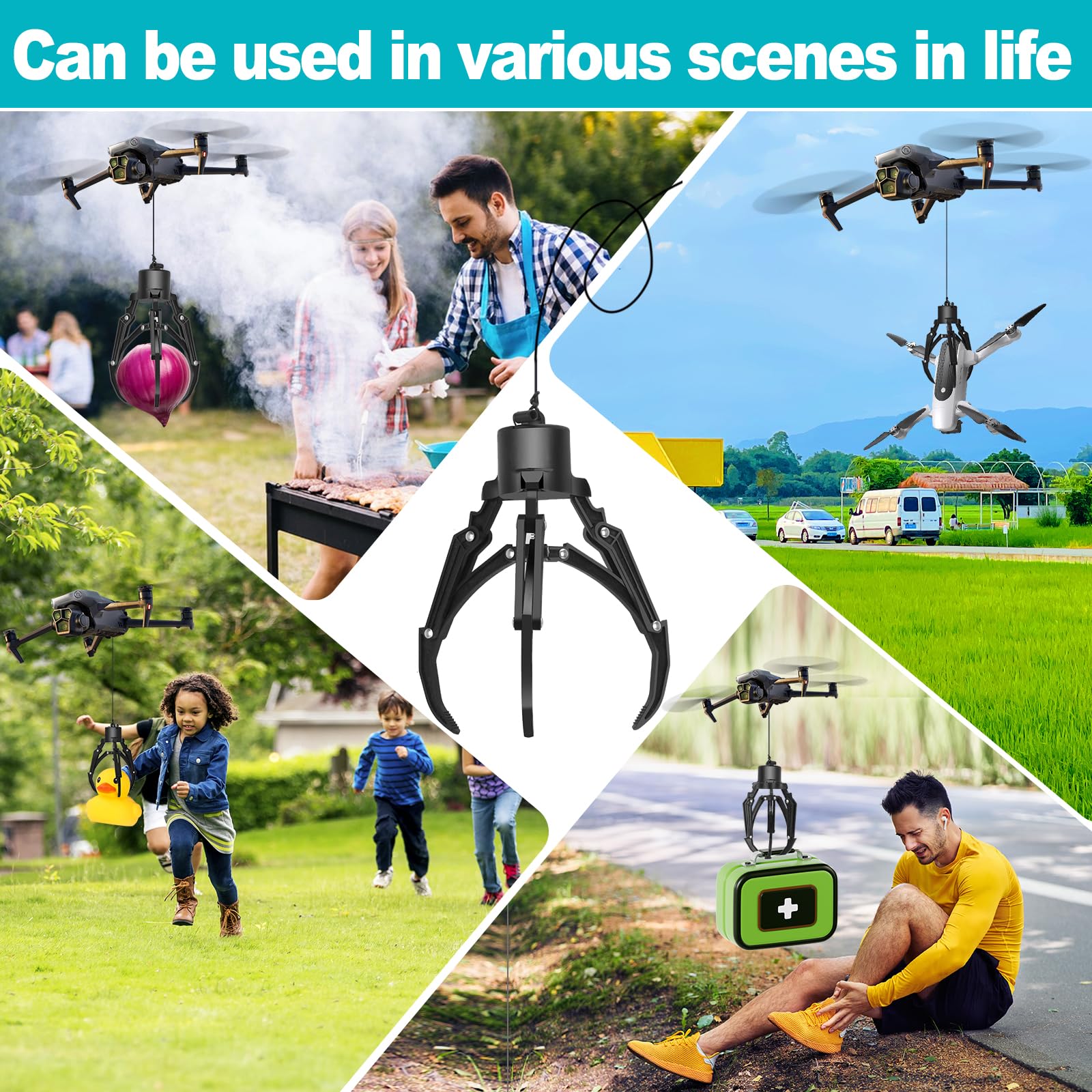 Sistema Airdrop para drones, dispositivo de liberación de carga útil de control remoto con garra mecánica, compatible universalmente con drones d Mini 4/Mini 3/Mini 2/Air 3/Air 2S/Mavic Series
