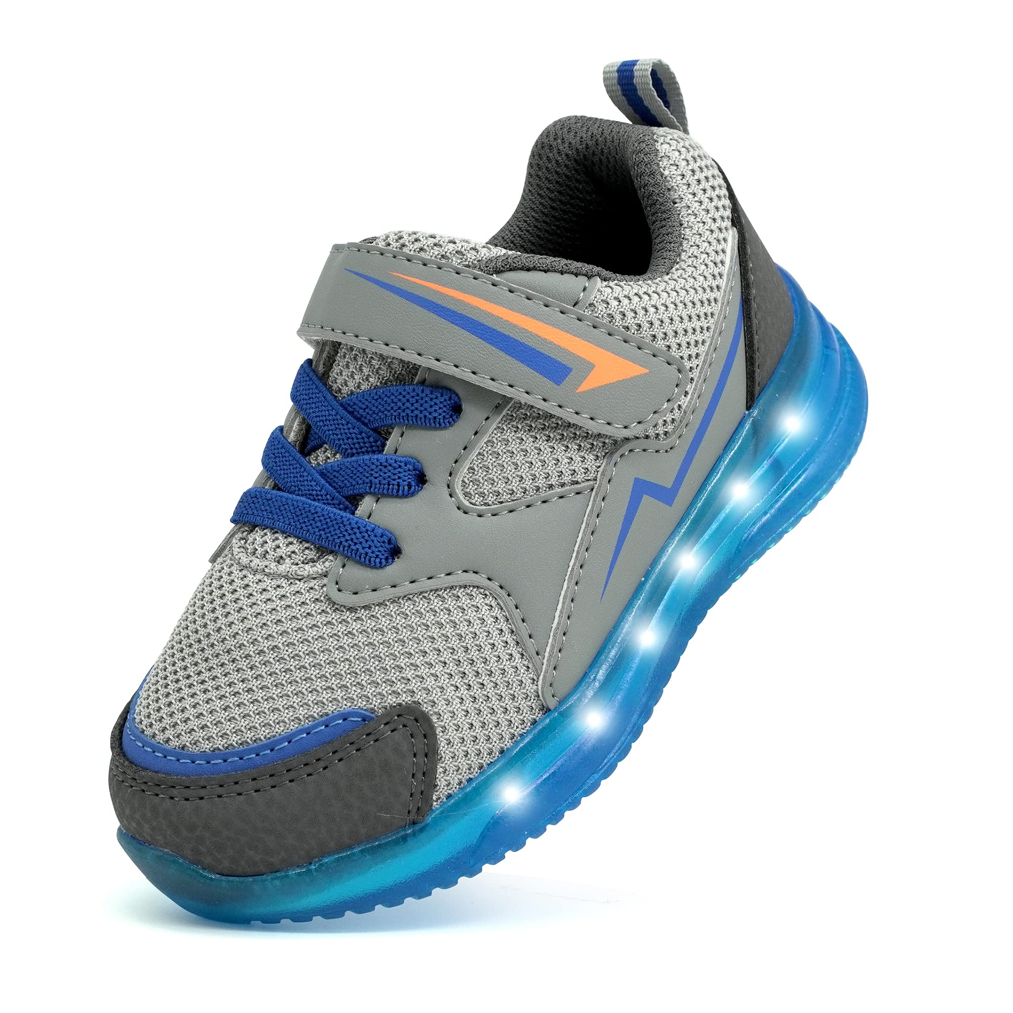 YESKIS Toddler Boys Girls Light Up Shoes LED Flashing Lightweight Mesh Breathable Adorable Running Sneakers for Toddler and Little Kid