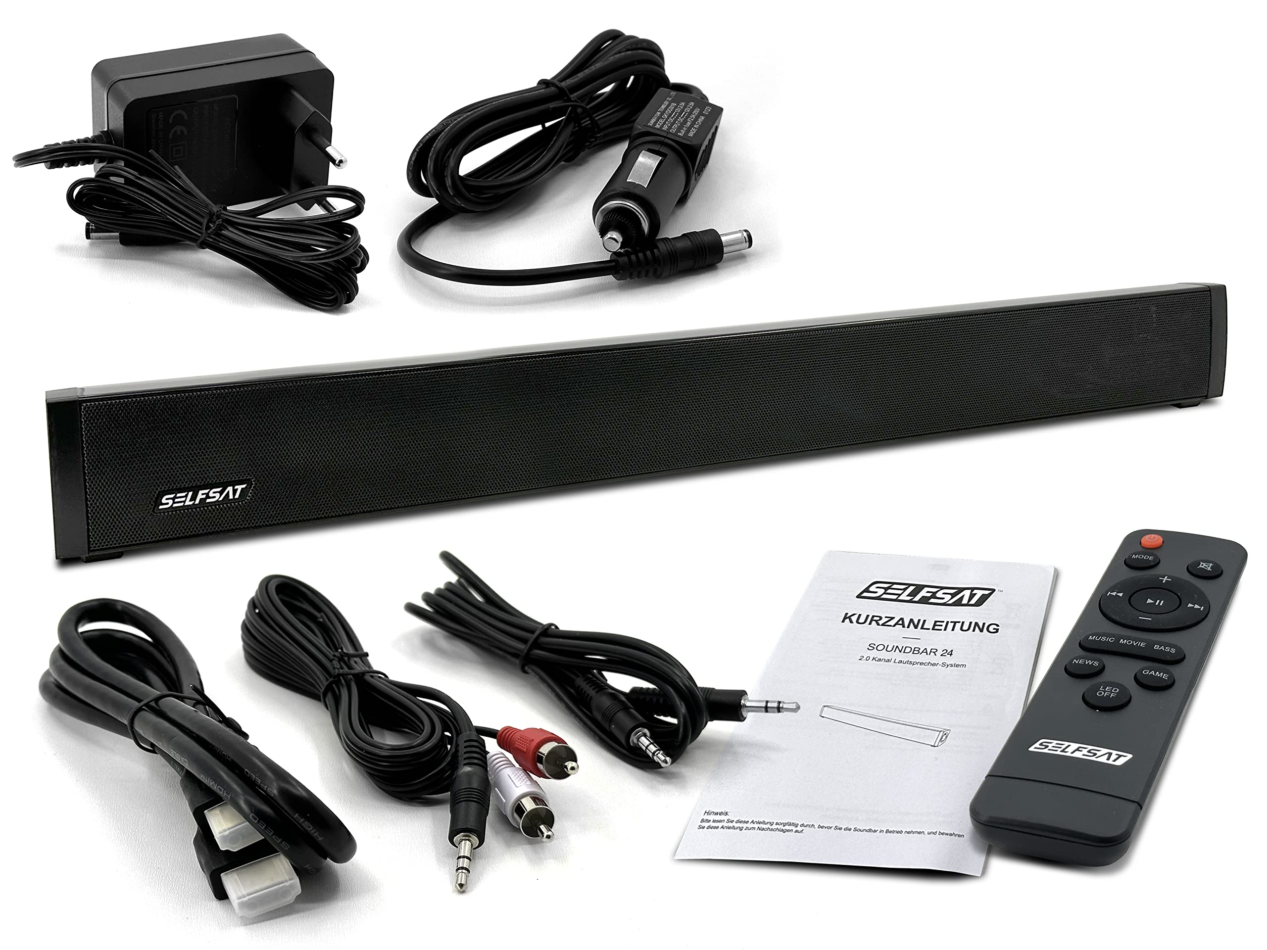 Avtex SB195BT Soundbar Per TV 12/24 Volt Con Bluetooth - Sistema Audio Nero Per Camper E Casa