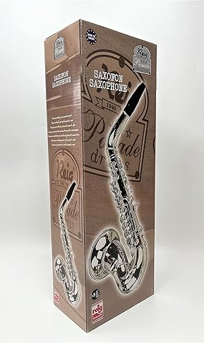 Miniatura 5 de My First Toy Saxafone para niños en acabado plateado con teclas estándar es un gran instrumento de juguete de aprendizaje para niños y herramienta