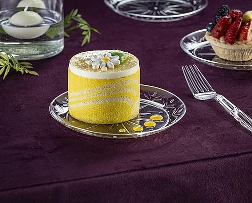 Miniatura 4 de PLASTICPRO Plato de fiesta de plástico duro desechable de 6 pulgadas de peso pesado, transparente, tamaño de postre, paquete de 80