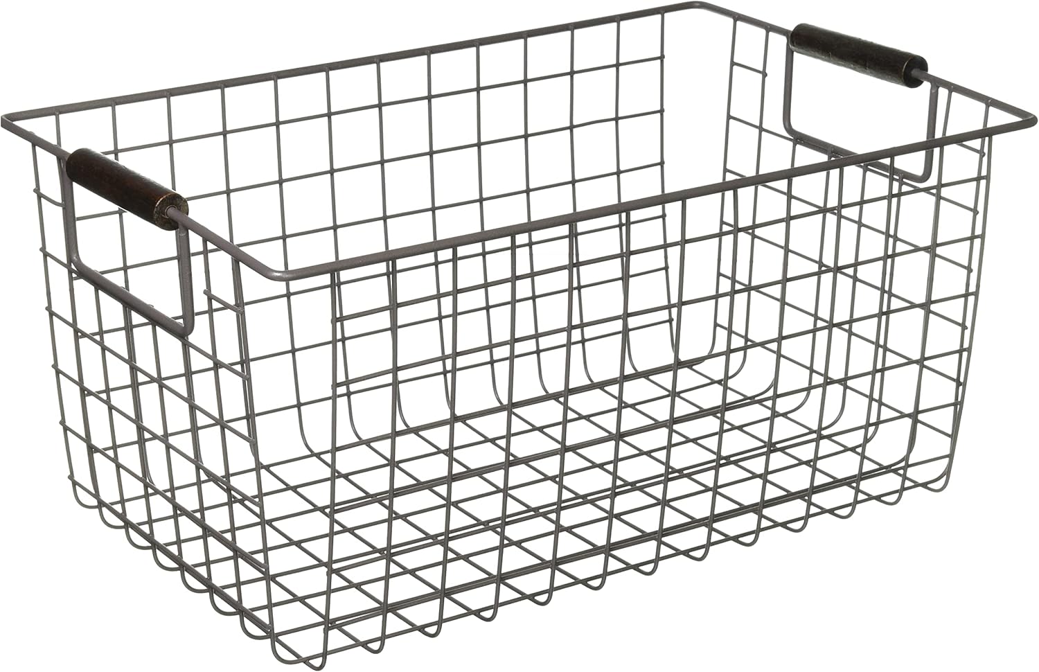 Pearl Metal N-8318 Basket, Sand White, Small, Wire Basket, Wood Pattern