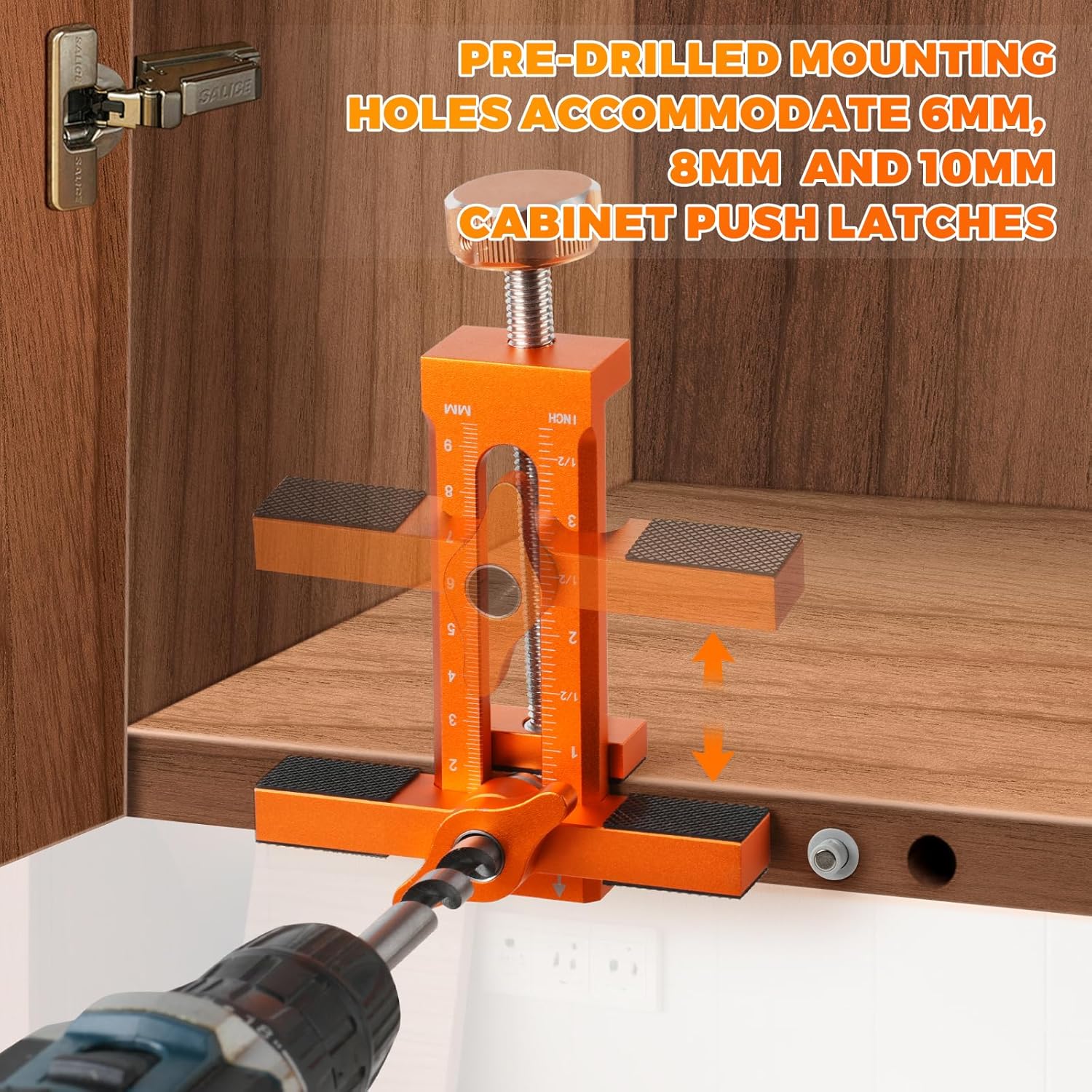 Cabinet Door Mounting Jig Third Generation - Cabinet & Wardrobe Door Clamp and Drilling Jig - Cabinet Installation Positioner Tool - Installation Jig for Frameless or Face Frame Cabinet Doors