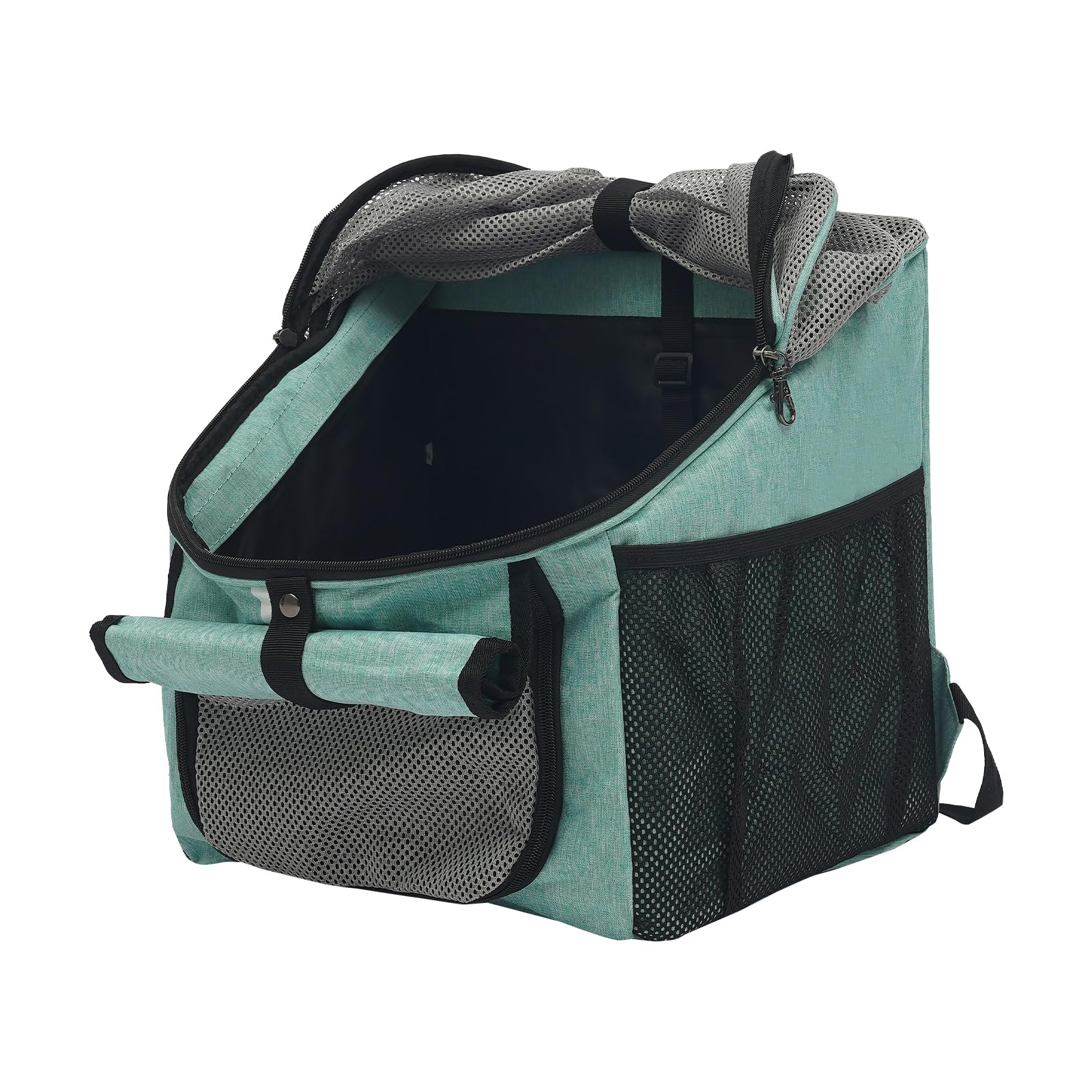 Cesta de bicicleta para mascotas, bolsa de transporte azul de PVC y tejido Oxford 300D para perros y gatos pequeños de hasta 7,5 kg, como mochila para paseos en bicicleta, senderismo y viajes en coche