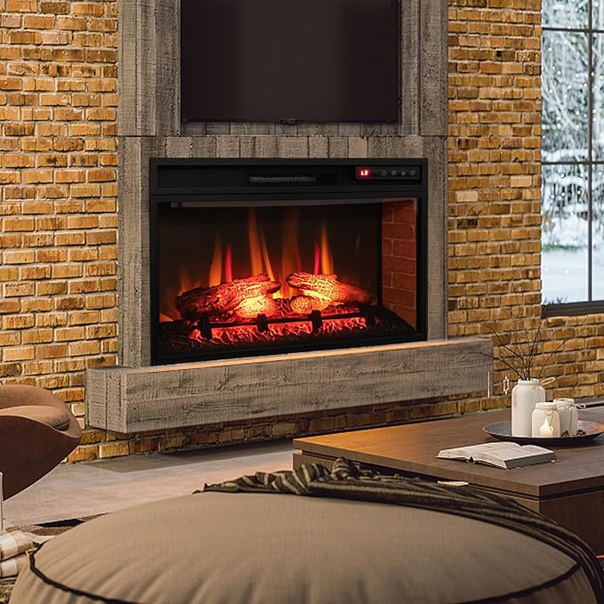 Chimenea Eléctrica Tangkula 1400W 26 Pulgadas Negro miniatura 2