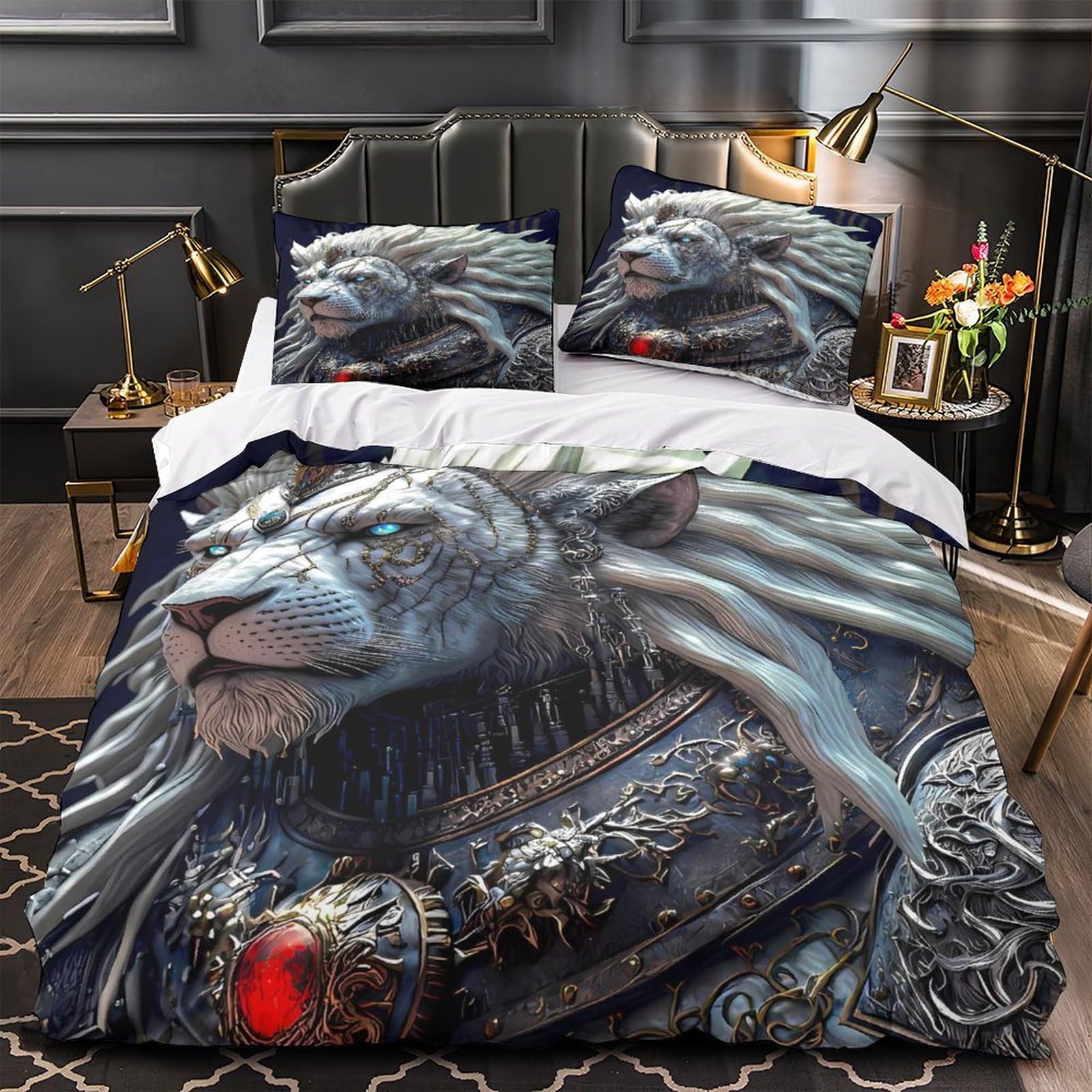 Parure de lit Le Roi Lion en microfibre douce premium effet 3D durable