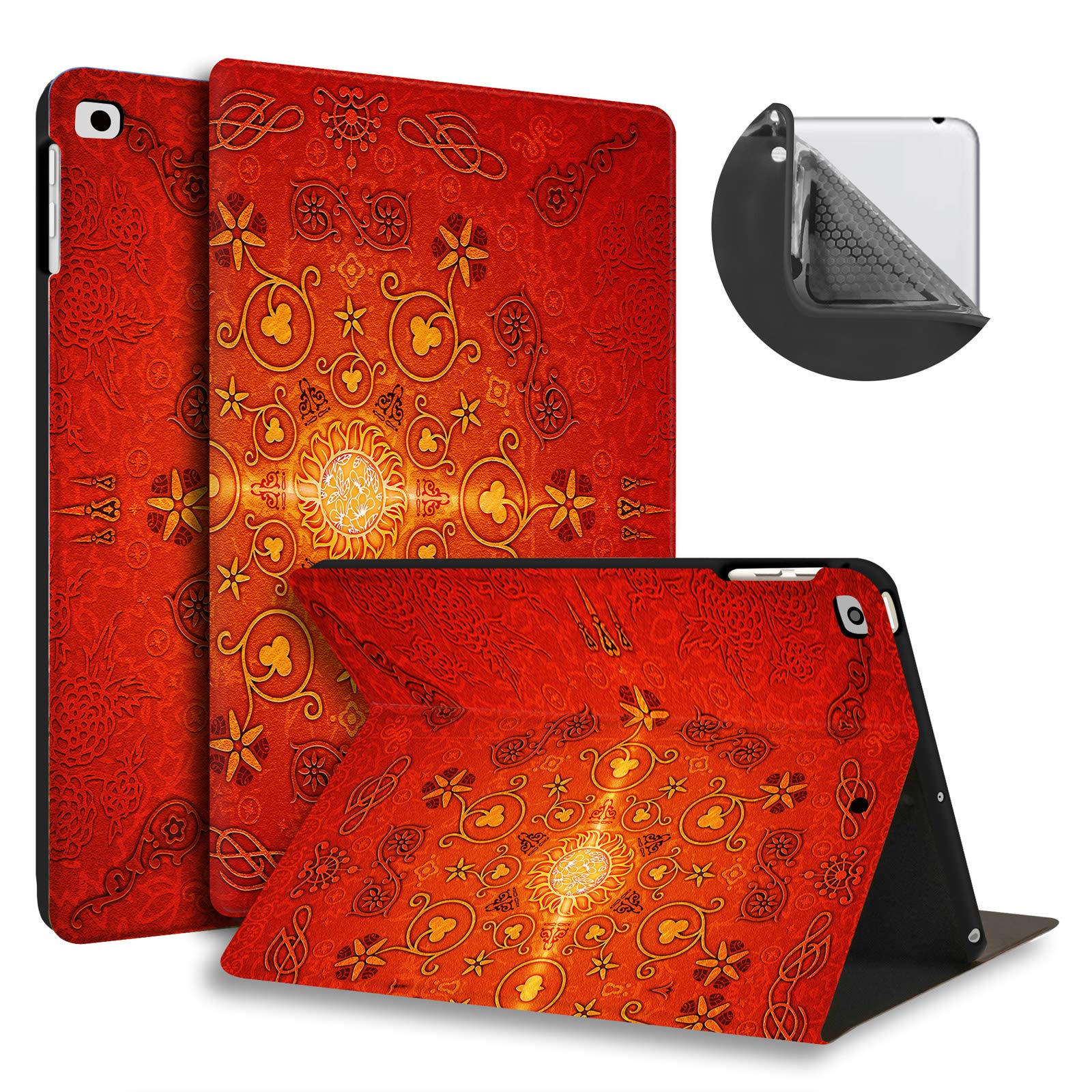 HUASIRUPainting Case for iPad Air/Air 2 (9.7 inches) and iPad 2017/2018 - Adjustable Stand Cover with Auto Sleep/Week, Totem