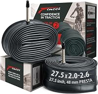 Cameră de aer pentru bicicletă Fincci 27.5 x 2.1 2.2 2.3 2.35 2.4 2.5 2.6 pentru MTB hibrid, valvă Presta 48 mm, cauciuc butilic, 2 bucăți 1