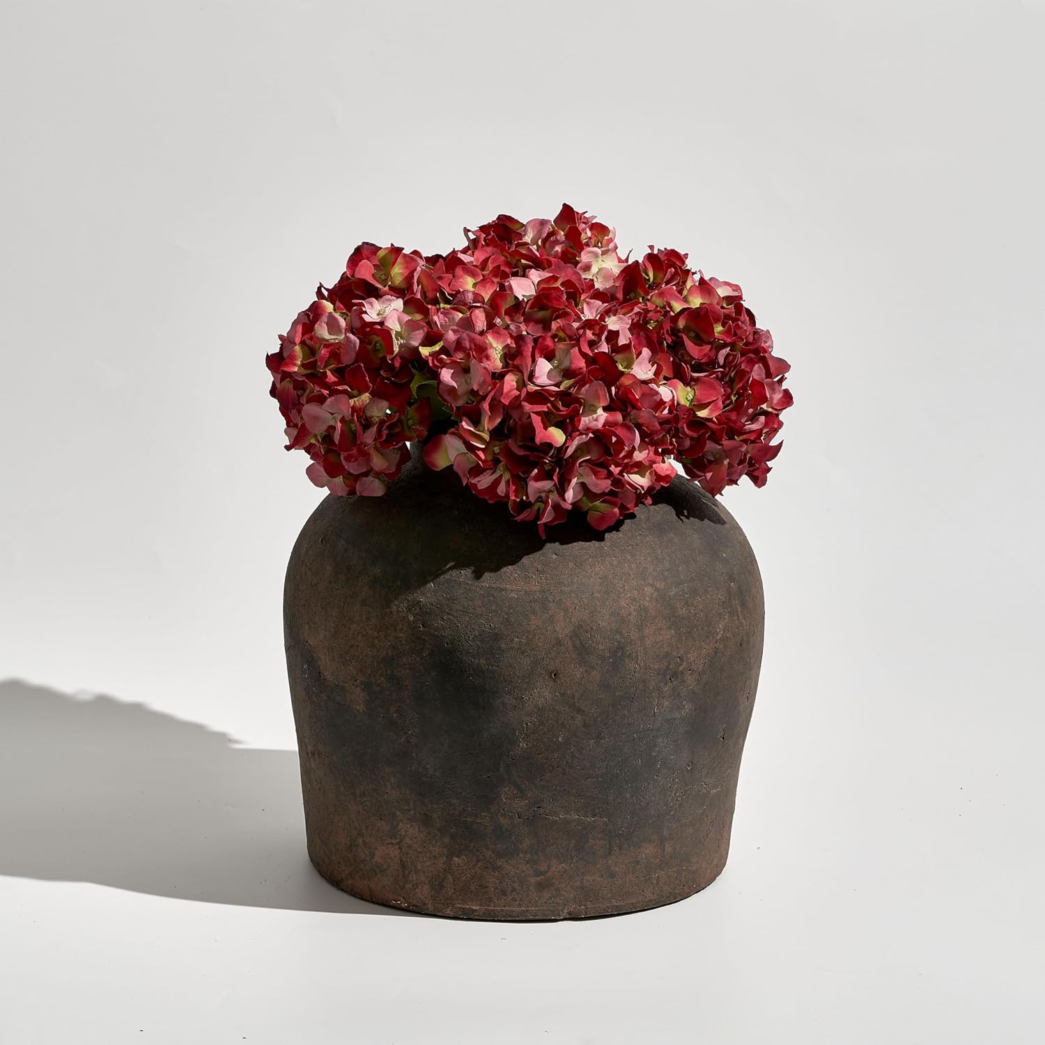 LB2 Brown Ceramic Large Vase, 11" Tall Zen Style vase, Terra Cotta Pitcher, Distressed Farmhouse Decor, Pottery Decorative Flower for Home Decor (B - Brown 11") - Image 6