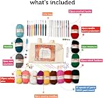 Incraftables Crochet Kit pour débutants – 85 Pià ̈ce Kit de Crochet débutant pour adultes & Enfants avec fil, Crochets, Accessoires & Bonus organisateur de sac de valise – Apprendre à crocheter avec un ensemble de démarrage complet