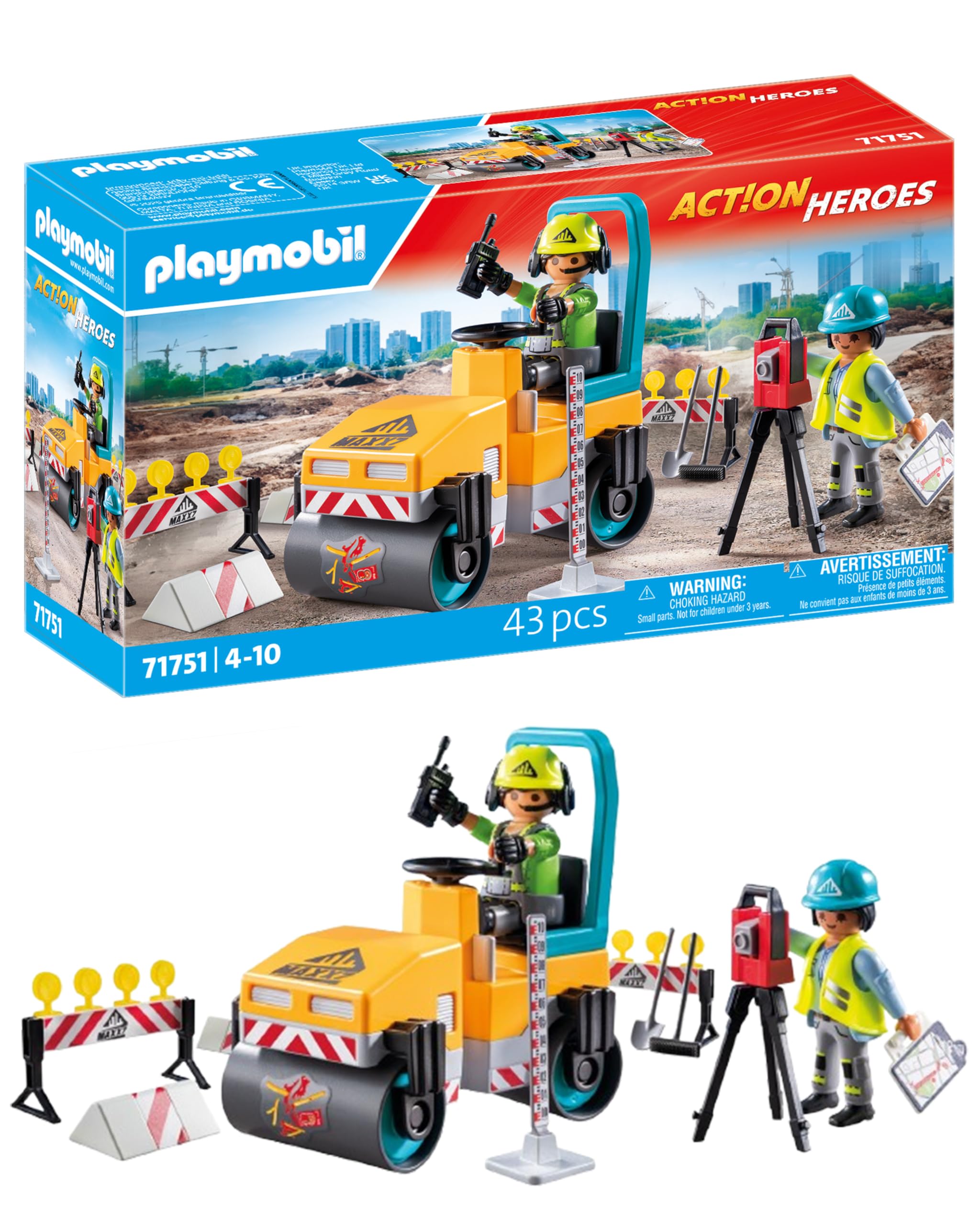 Amazon.com: PLAYMOBIL Road Construction Site Toy Child