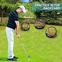 Vista 5 de Juego de red de práctica de astillado de golf emergente, accesorios de objetivo de golf para interiores y exteriores, mejora tu juego corto, gran