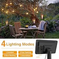 Litogo G40 Kültéri Napelemes Fényfüzér 8m 25+2 LED Izzóval - IP55 Vízálló, 4 Világítási Mód, Meleg Fehér 2700K - Kerti, Erkély, Esküvői Deko 5