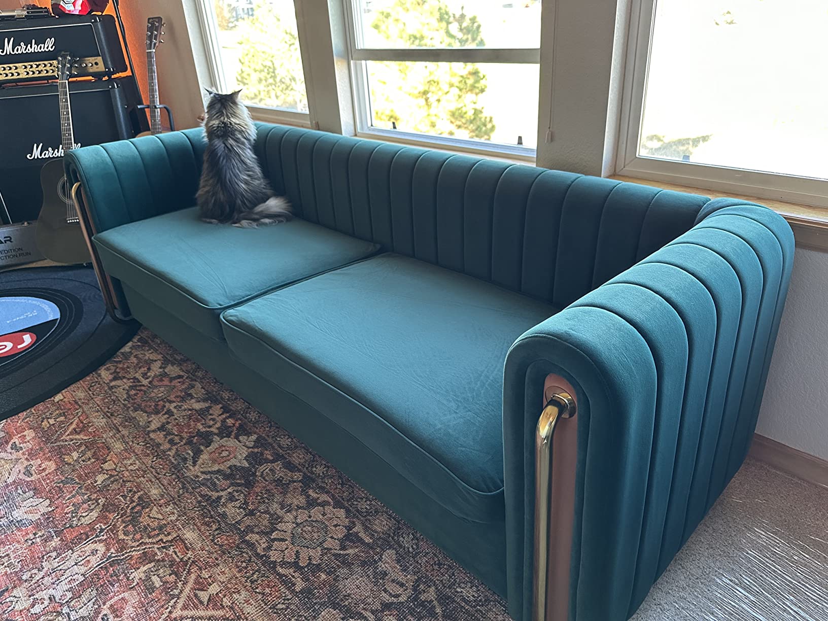 73/mo Finance Dolonm Modern Velvet Sofa for Living Room, 84 Inches