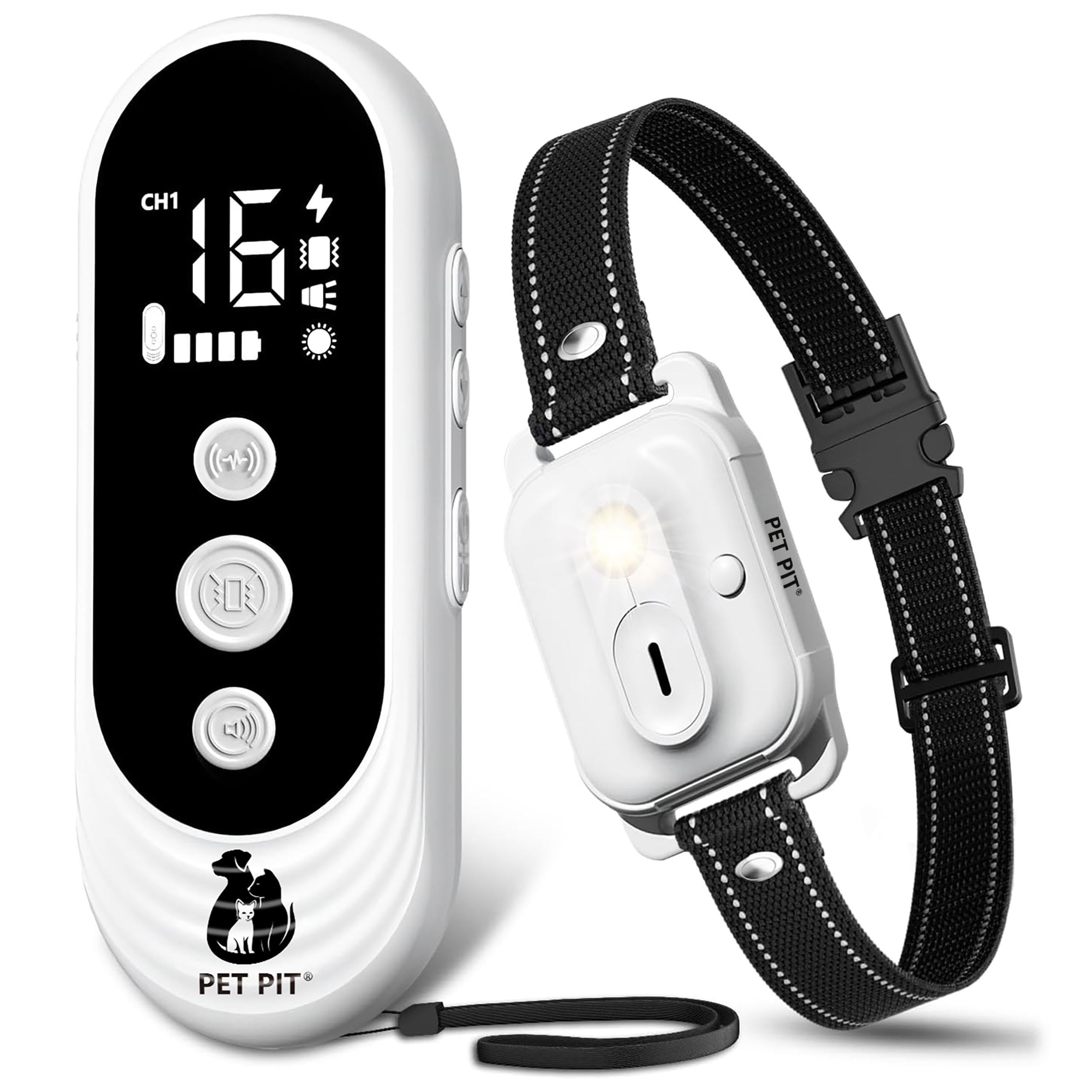 Collier de Dressage Pour Chien, sans Choc, Collier Electrique Pour Chien Portée 1000 m (3300 ft), 4 Modes Bip, Vibration, Lumière,Bip+Vibration,1-50 Niveaux d'Entraînement, Étanche IPX7