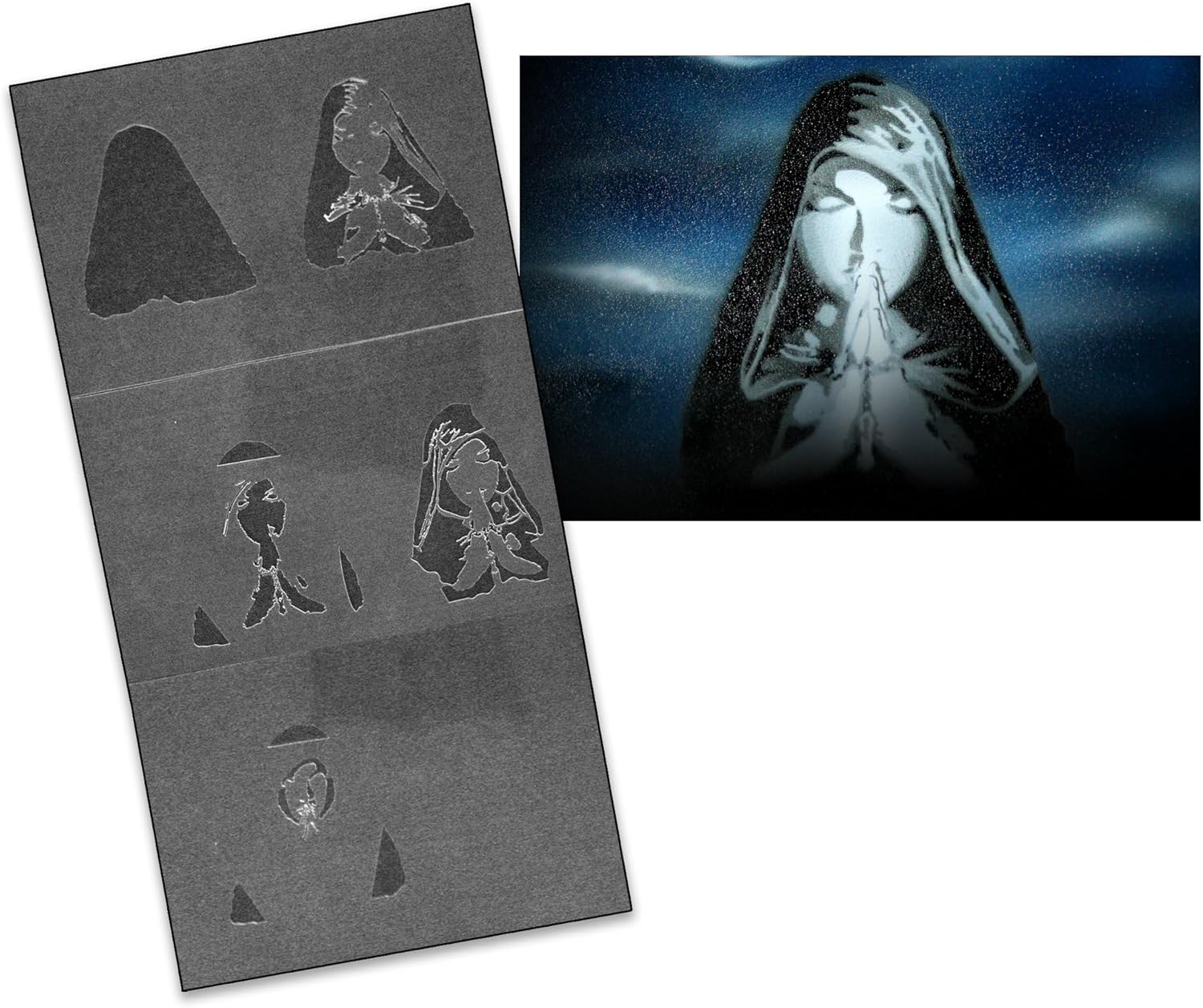 AS-031 Maria Step by Step Stencil for Acrylic, Airbrush, Spray, Varnish and Wall Paint Size XL