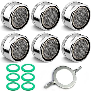 Faucet Aerator 6 Pack DICKIS 24mm Universal Kitchen Tap Aerator Bathroom Sink Aerator Regular Standard Nozzle Attachment Water Saver Tap Filter with Wrench and Rubber Gaskets