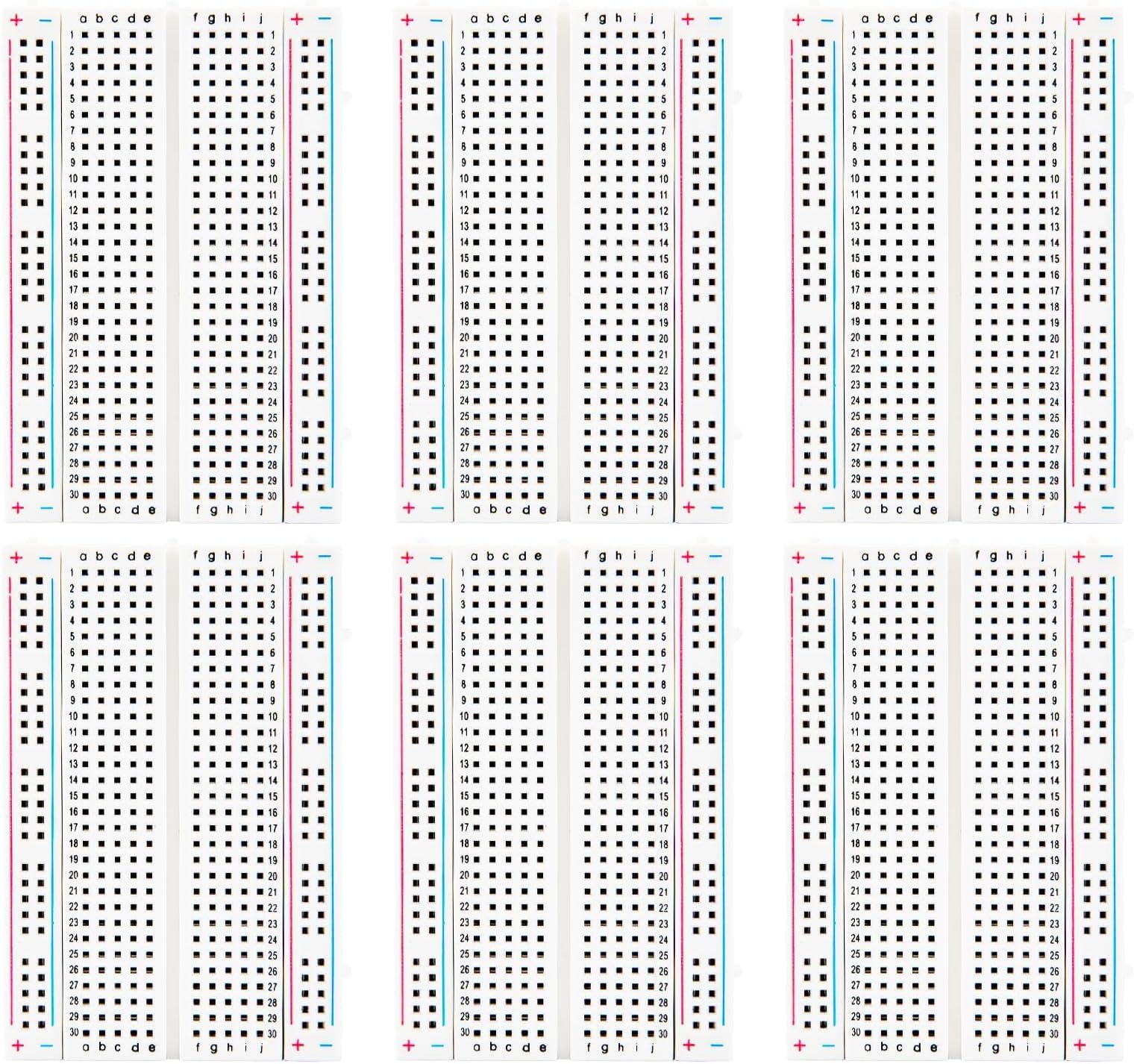 ELEGOO 6PCS 400 Points Breadboard Kit Solderless Breadboards for Arduino Project Small Bread Board Electronics for Circuits PCB Prototype Board