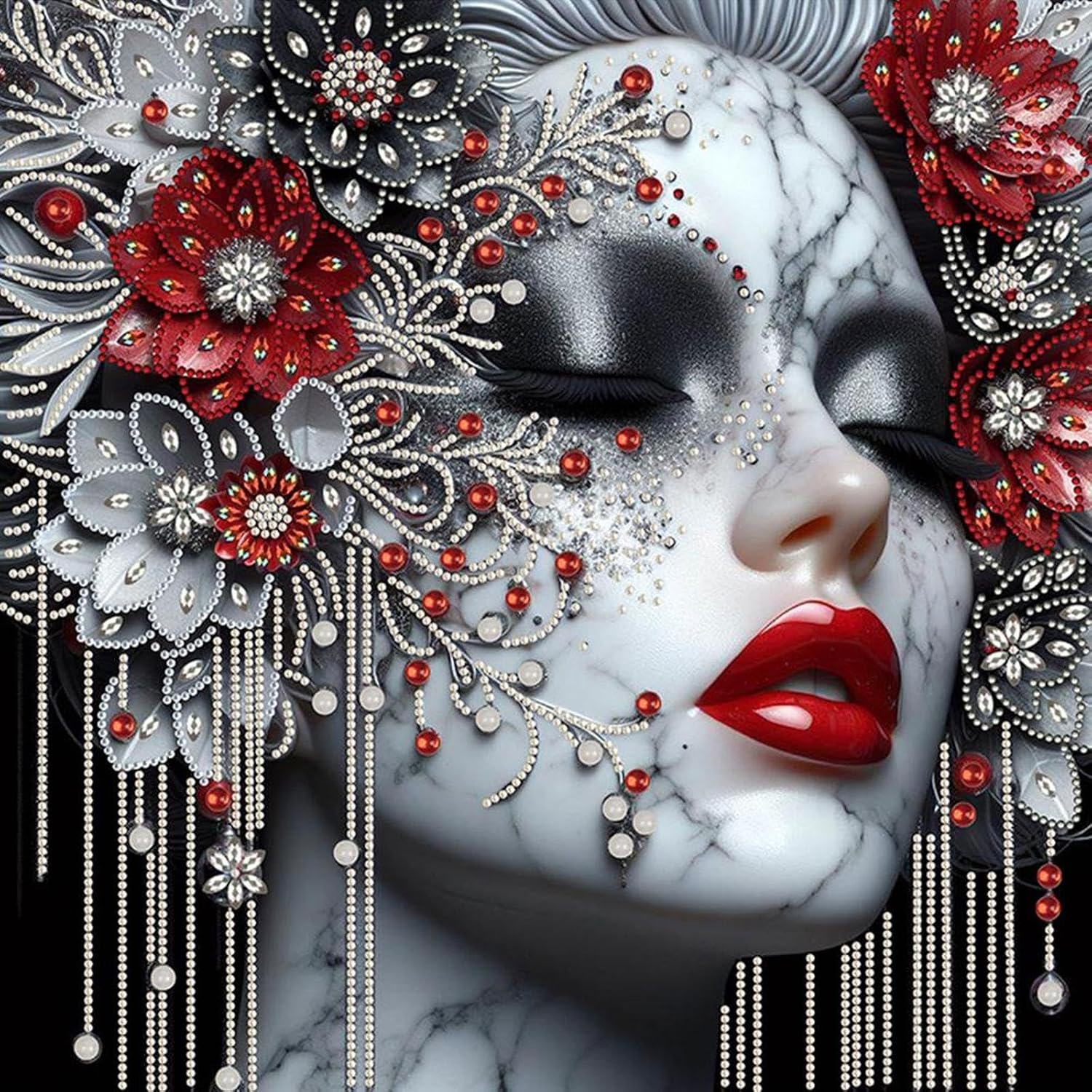 4PCS Diamond Art Painting Kits,Women Pattern Mosaic Sparkling Gem Art,Special Shape Crystal Rhinestones for Adults Beginners,Home Wall Decoration Gift 15.74X15.74 inchs