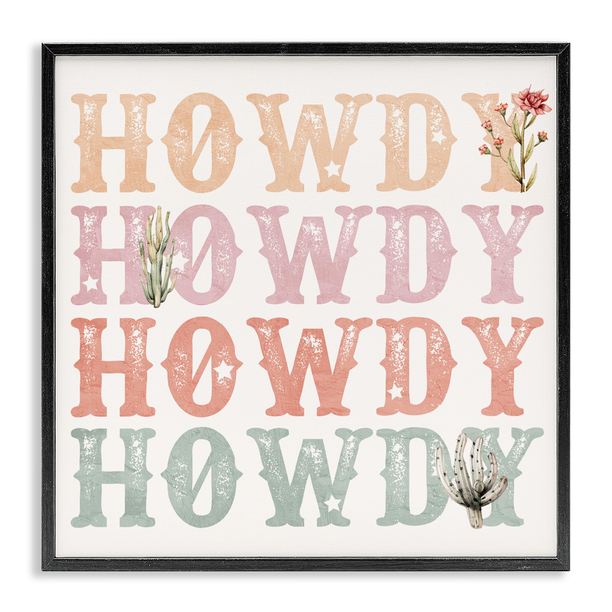 Howdy Rainbow tableau vintage encadré Kim Allen, art mural Stupell Industries 61x61