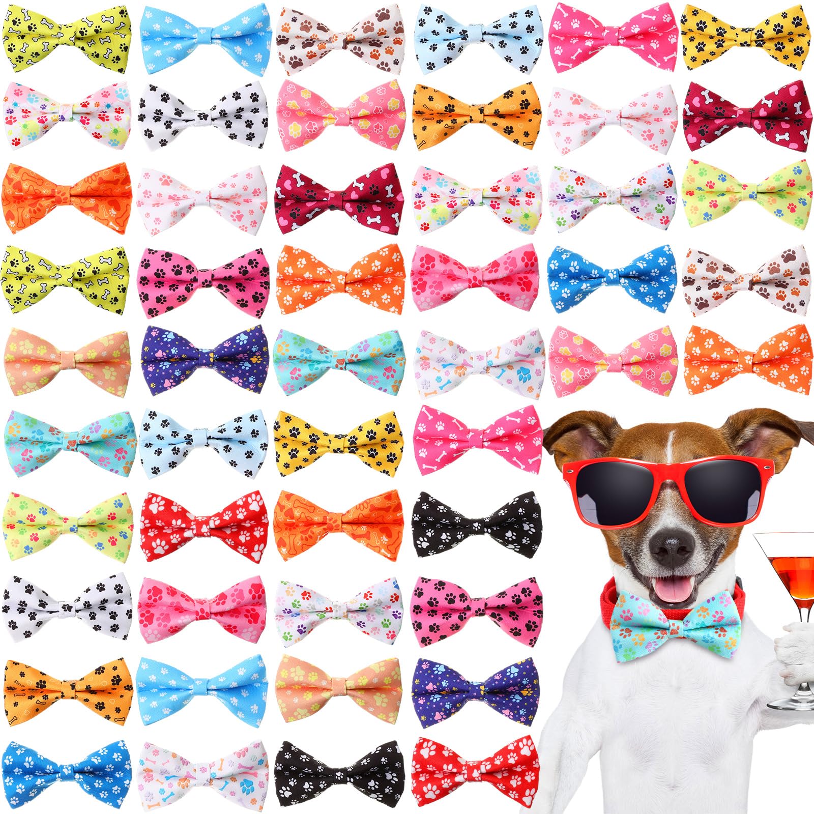 Kit 50 Gravatas Borboleta Para Cães - Acessórios Havaianos Para Coleira
