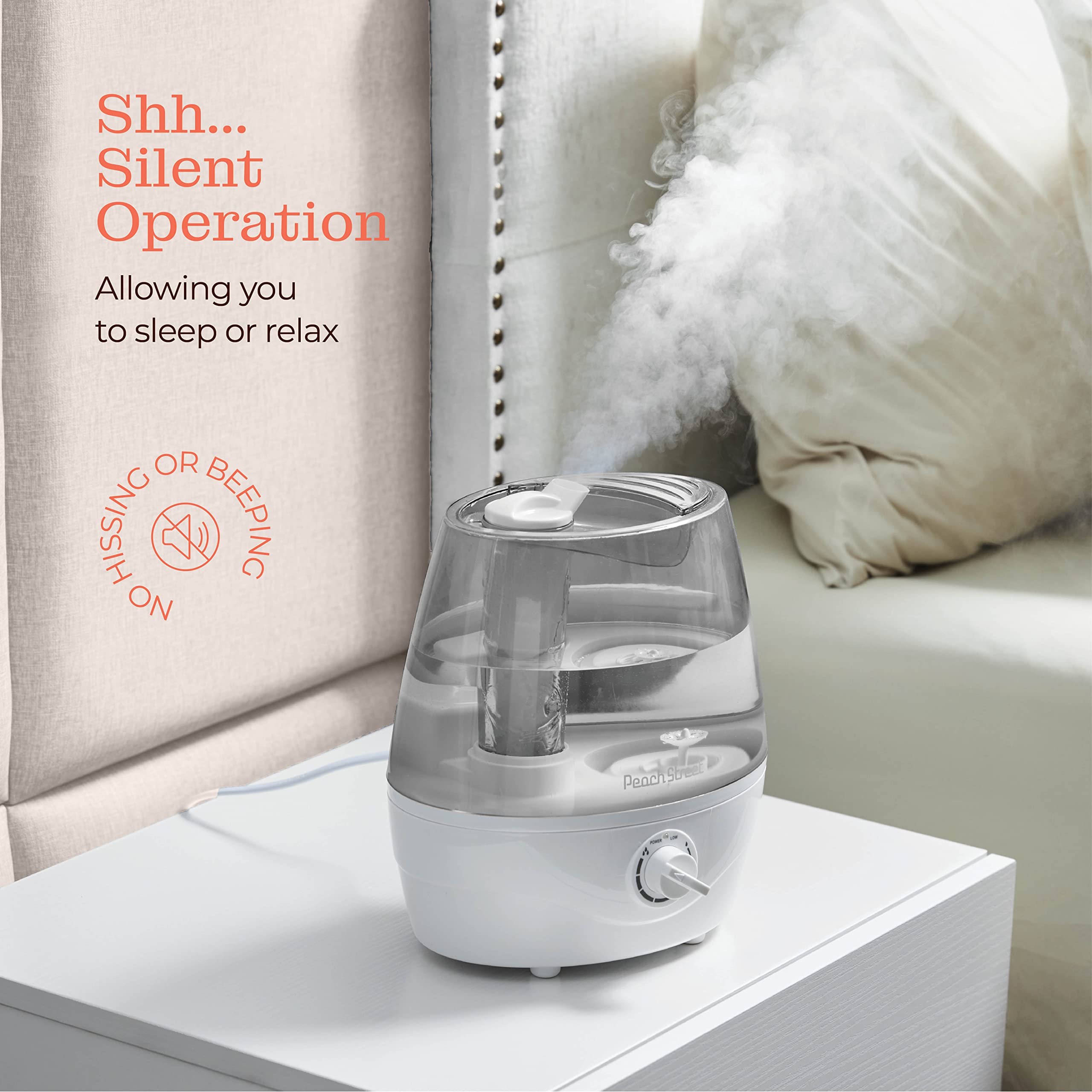 Umidificador Cool Mist – Tanque de água de 2,2 L, para quarto