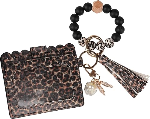 Vista 8 de Guran Llavero de pulsera, cartera, tarjetero con borla, llavero para mujer