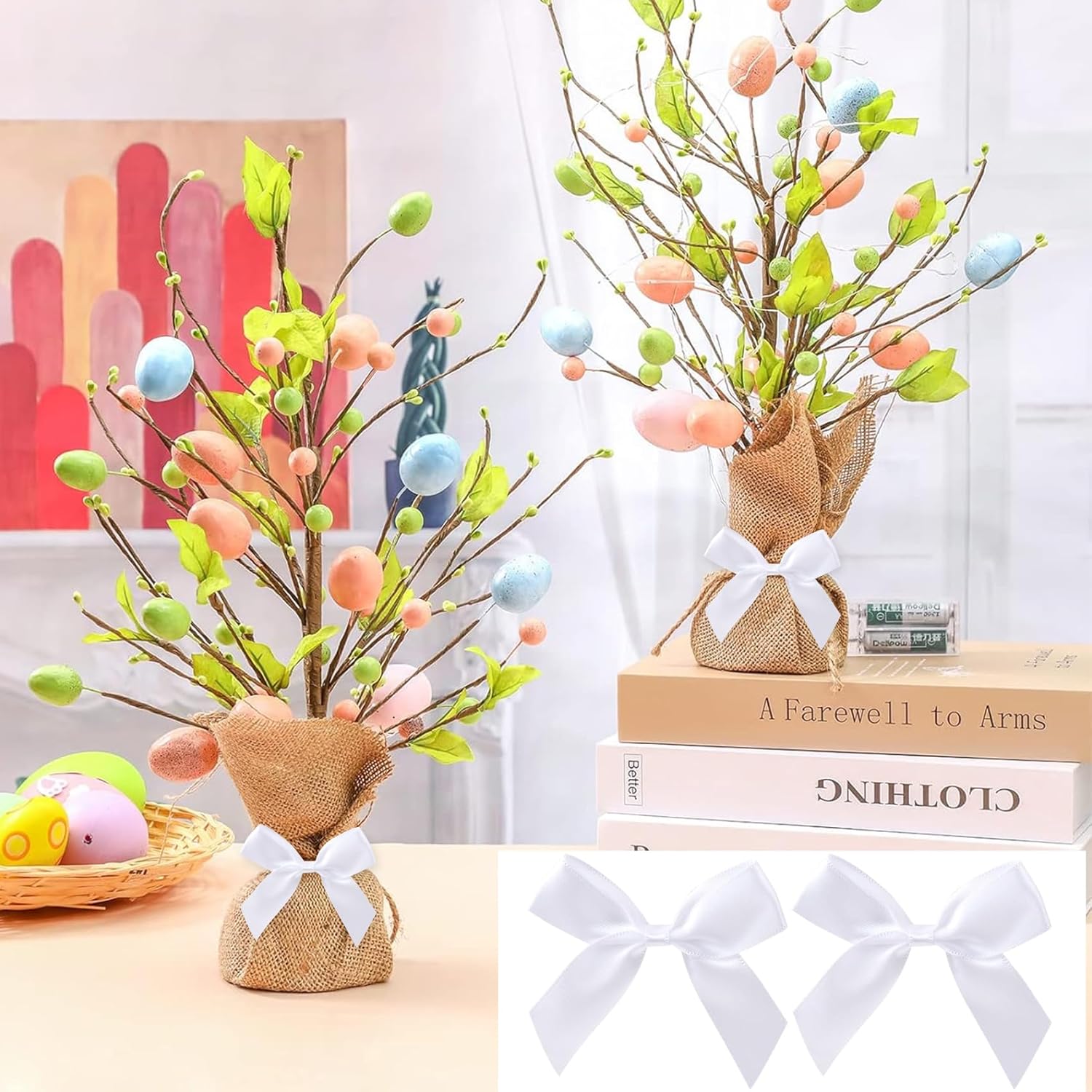 15PCS Self-Adhesive White Bow Decor, 2.5" Premade Satin Ribbon Bow, Soft Small Craft Bowknots for Present Wrapping, Cute Cake Bows for Wedding Birthday Party Decoration - White - Image 5