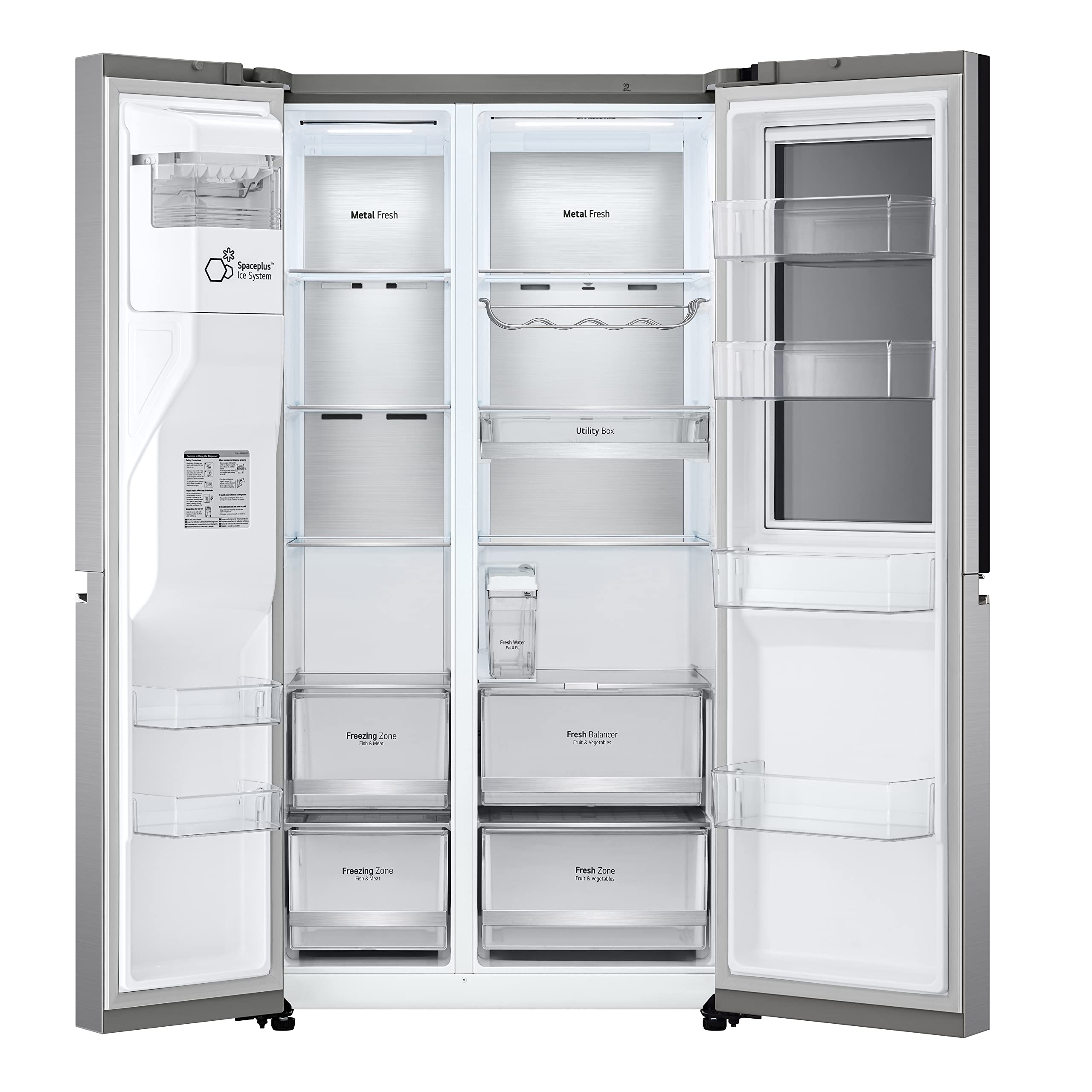 LG GSXV91PZAE - Frigorífico Americano Side by Side InstaView Total No Frost con congelador, 635 L, dispensador de agua y hielo UV Nano, refrigerador lineal, refrigerador inteligente con Wi-Fi y