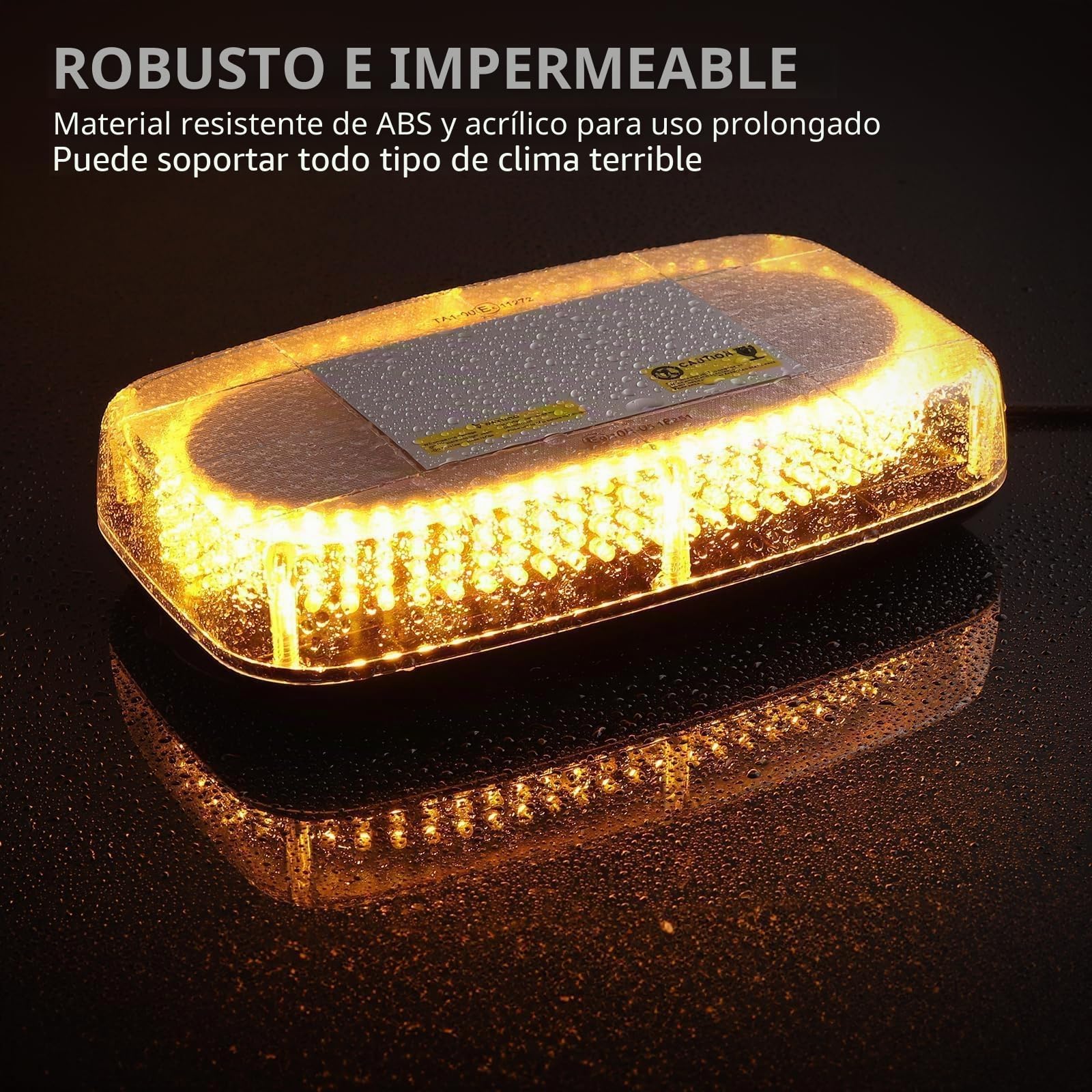 Justech 240LEDs Luz Estroboscópica Coche Magnética,12V/24 Luz de Advertencia Homologado E-Mark con 15 Modos de Flash,IP65 Impermeable para Coche,Remolque